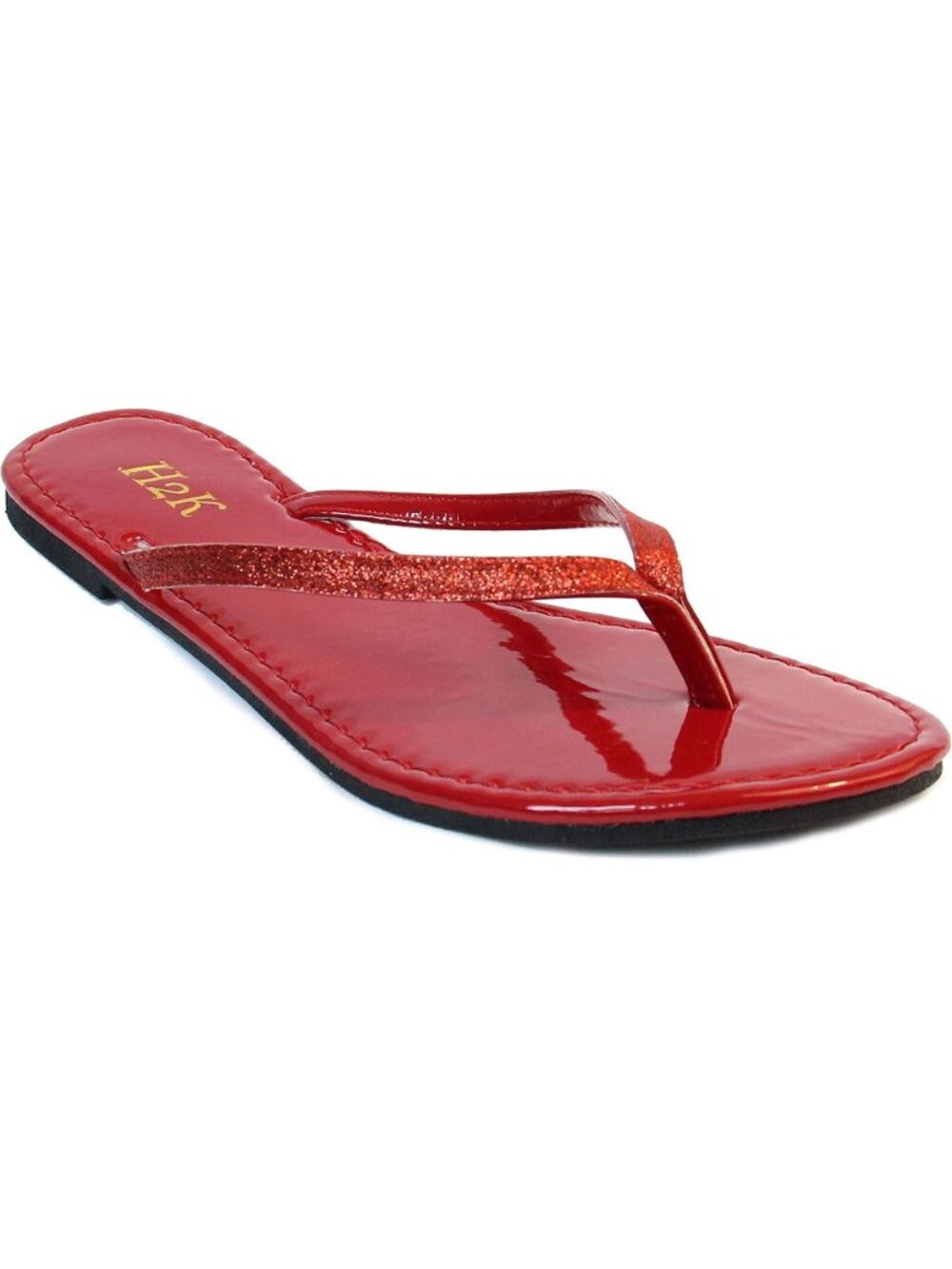 Sparkly Leather Thong T-Strap Flip Flop Sandals for Women - Littery Style